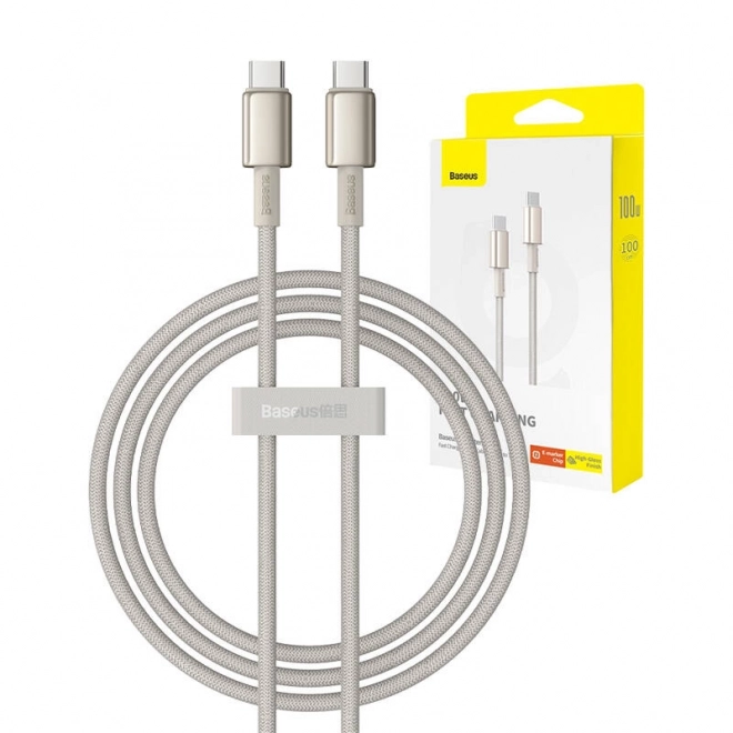 Kabel USB-C na USB-C Baseus Tungsten Gold, 100W, 1m (zlatý)