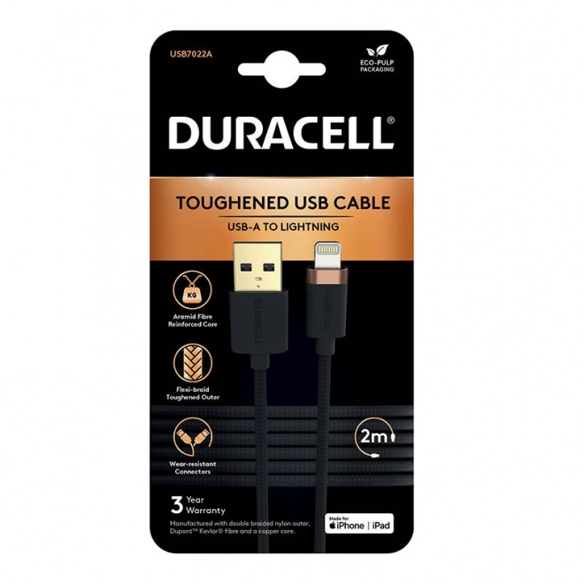 Kabel Duracell USB-C pro Lightning 2 m (černý)