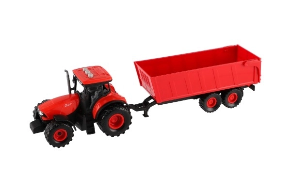 Červený traktor Zetor s valníkem se zvukovými a světelnými efekty - 36 cm