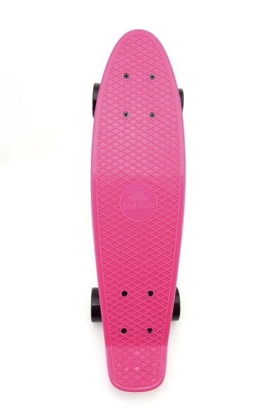 Skateboard - pennyboard 60cm nosnost 90kg, kovové osy – Černý, oranžová kola