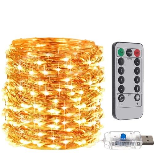 LED teplý bílý světelný řetěz - 30 m, 300 LED