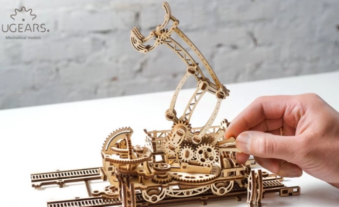 Ugears 3D puzzle - Železniční jeřáb manipulátor 354 dílků