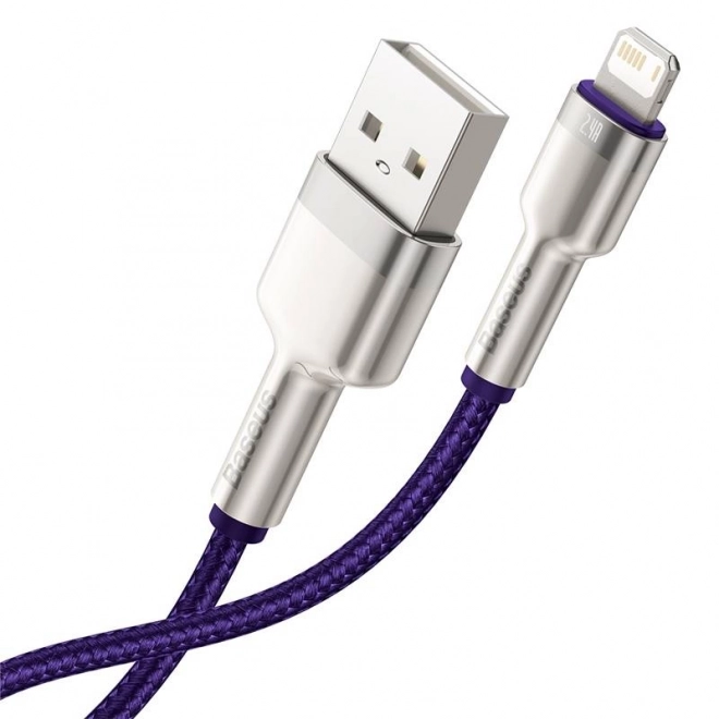 Kabel USB pro Lightning Baseus Cafule, 2,4 A, 1 m (fialový)