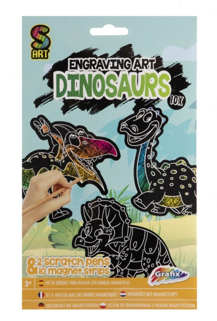 Vyškrabávací magnety Víly + Dinosauři