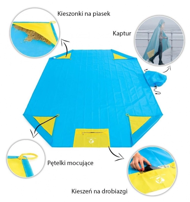 Voděodolná pikniková deka s mackintoshem - modrá