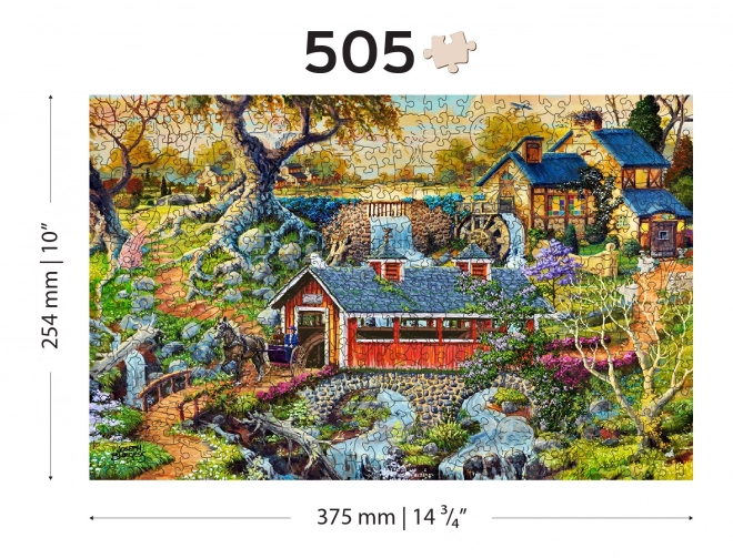 Wooden City Dřevěné puzzle Venkovské mosty 2v1, 505 dílků EKO