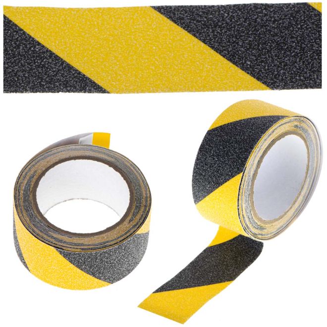 Protiskluzová ochranná páska 5cmx5m černá/žlutá