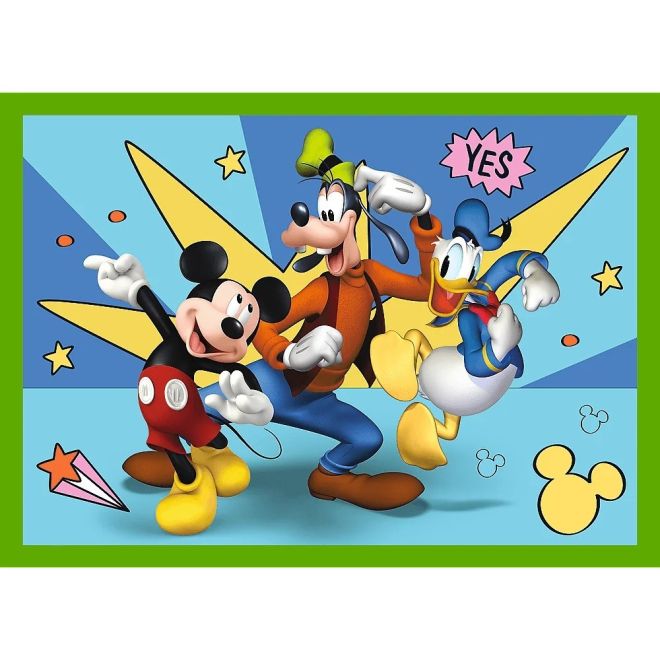 Puzzle 4v1 Mickey mezi přáteli