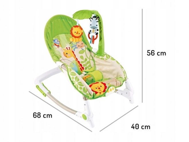 Houpací křeslo kolébka vibrace hudba lev Ecotoys