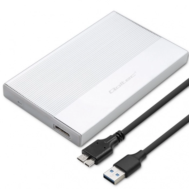 Skříň | Klec pro 2,5" SSD HDD | SATA | USB 3.0 | Super speed 5Gb/s | 2TB | Stříbrná