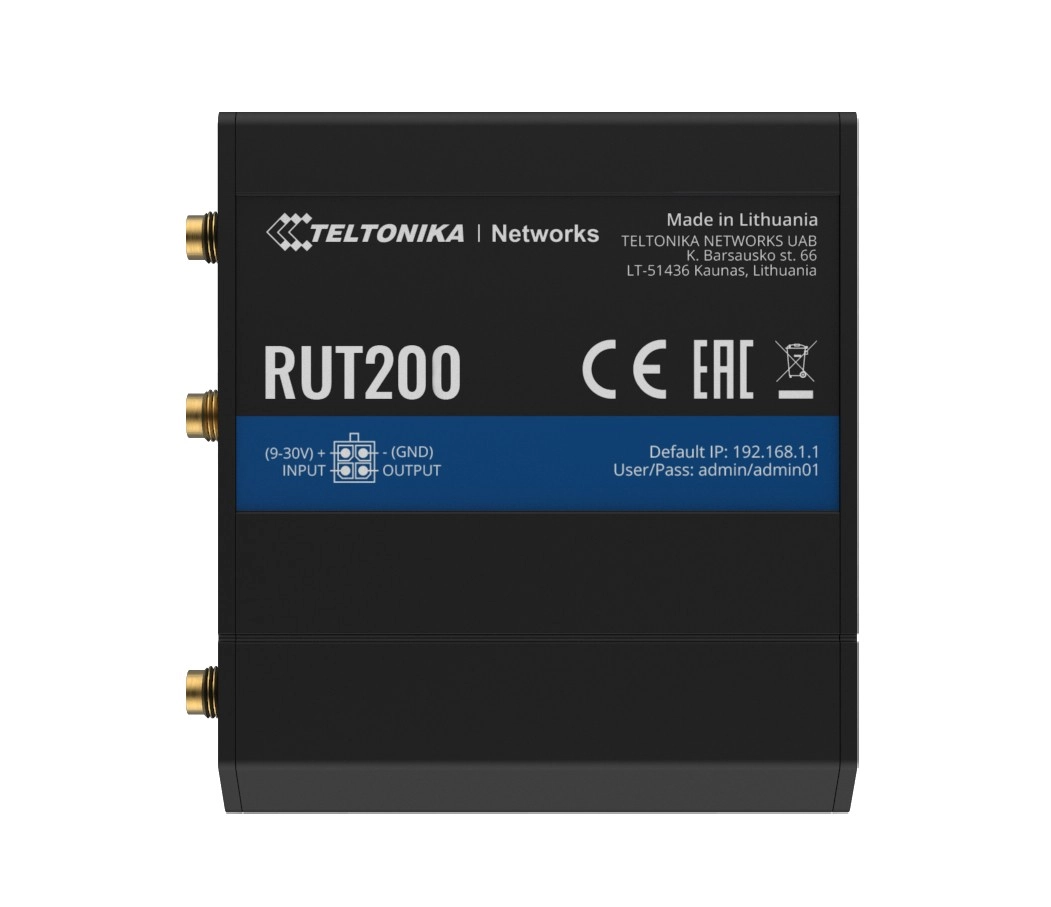 4G/LTE router RUT200 (Cat 4), 3G, 2G, WIFI, Ethernet