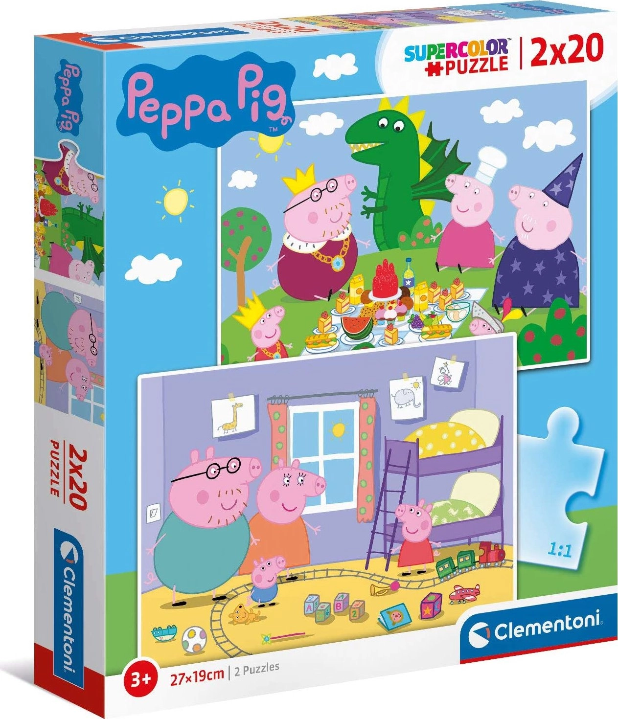 CLEMENTONI Prasátko Peppa 2x20 dílků