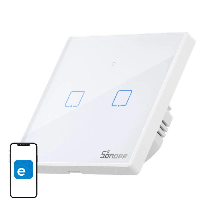 Smart Switch WiFi + RF 433 Sonoff T2 EU TX (2-kanálový) aktualizováno