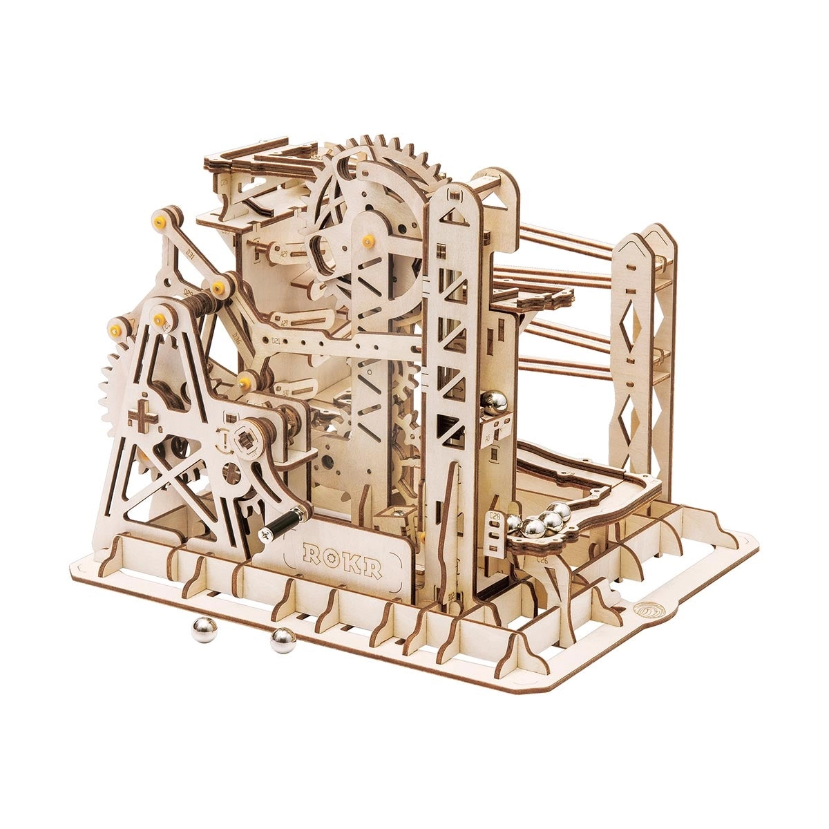 Robotime 3D dřevěné mechanické puzzle Kuličková dráha Marble Explorer 260 ks