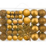 Vánoční zlatá sada ozdob - 100 koulí a špička ve tvaru hvězdy
